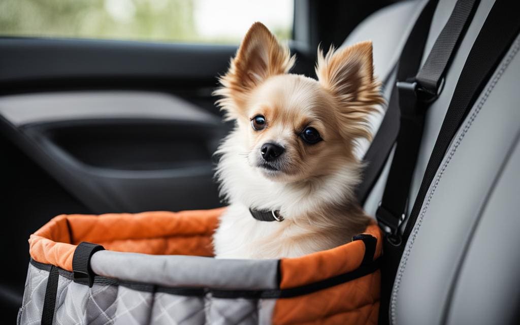 Kleine hond in reismand