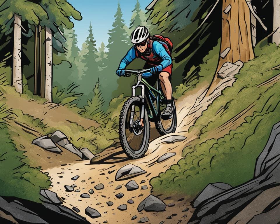 Mountainbiker op onverharde paden
