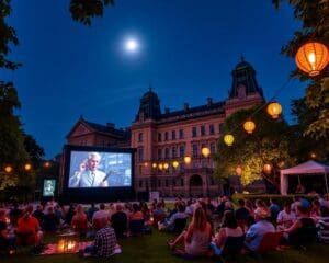 Bioscoopavond met een speciale vertoning in een iconisch gebouw