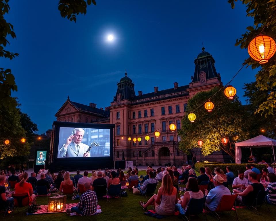 Bioscoopavond met een speciale vertoning in een iconisch gebouw