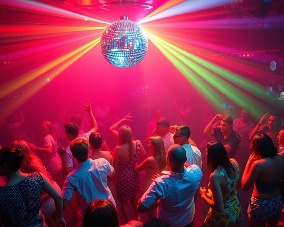 Discotheekfeest met retro vibes, lichtshows en goede muziek