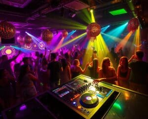 Discotheeknacht met themafeesten, DJ’s en energieke muziek