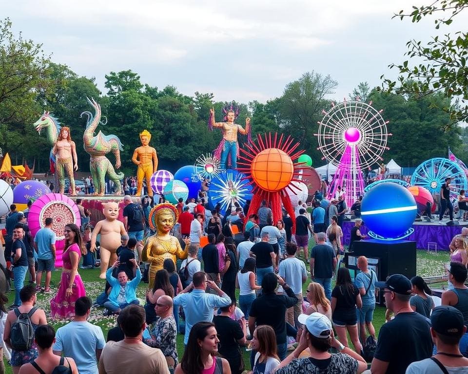 Festivaldag met unieke kunstinstallaties en muziekoptredens