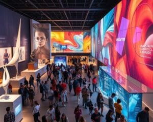 Museumbezoek aan een tentoonstelling vol cultuur, technologie en kunst