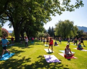 Parkdag vol outdoor fitness en ontspannen yoga sessies