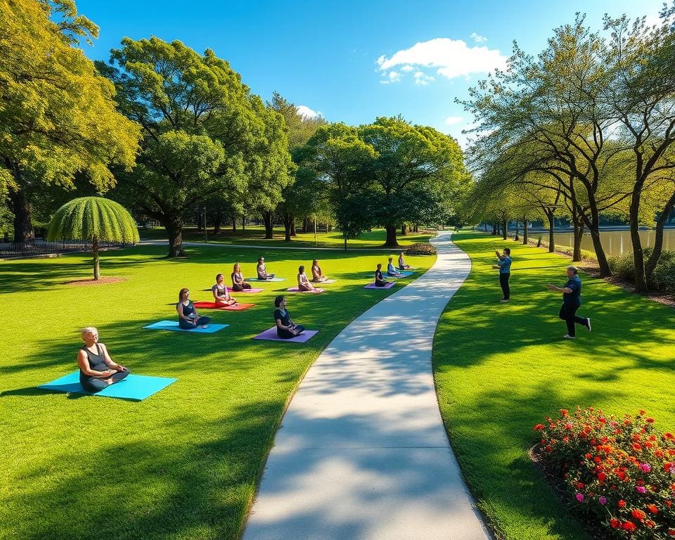 Parkmiddag vol wellnessactiviteiten en mindfulness oefeningen