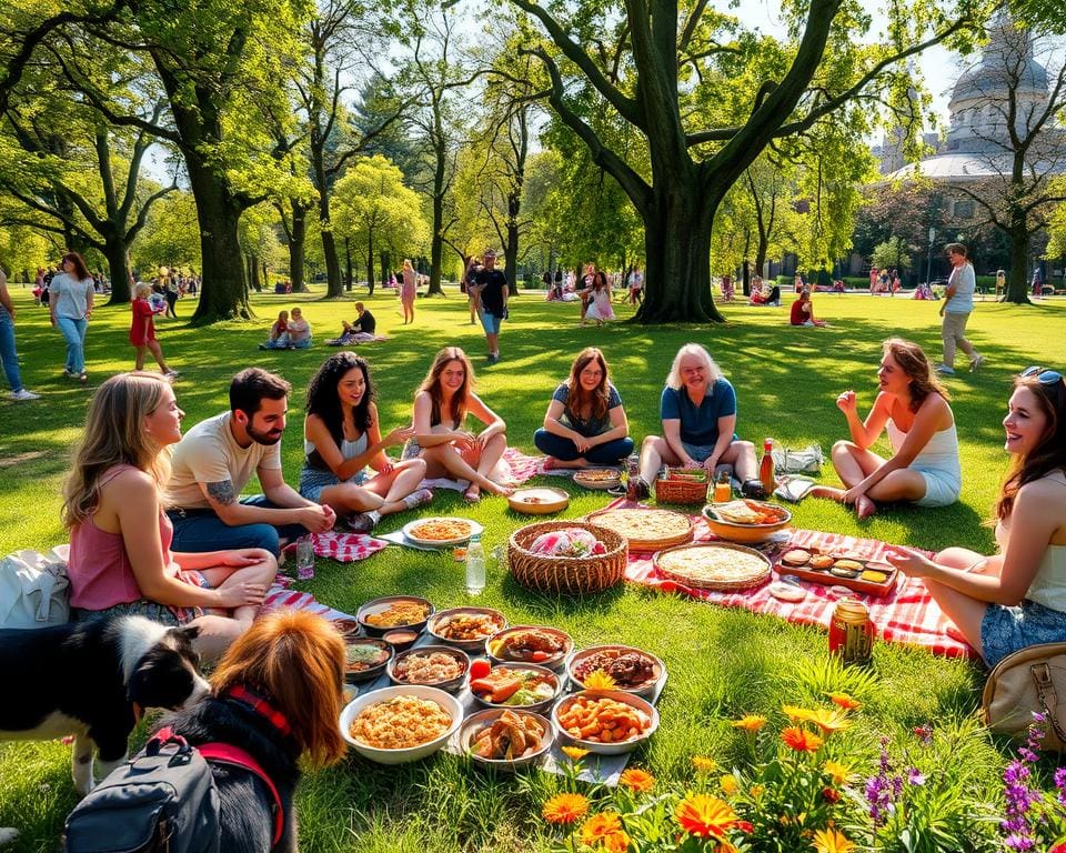 Parkpicknick met vrienden en lokaal streetfood