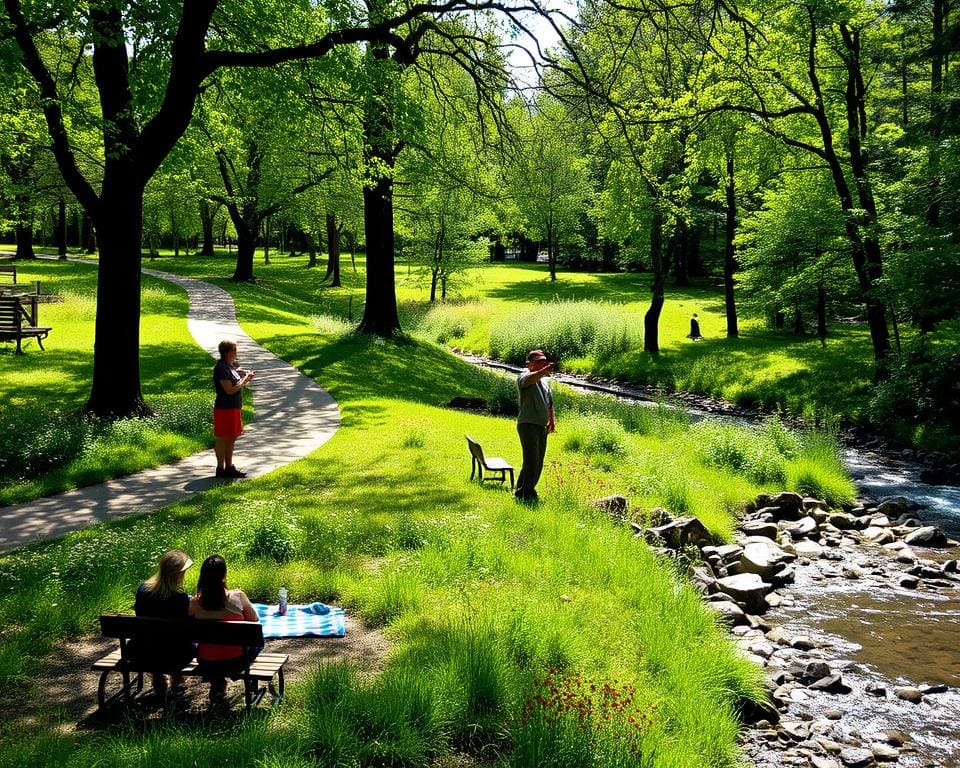 Parkwandeling met een natuurgids en relaxmomenten