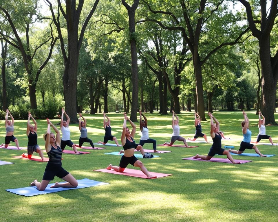 outdoor yoga event