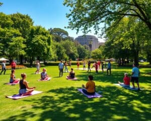 Parkmiddag met sport, spel en ontspannende yoga