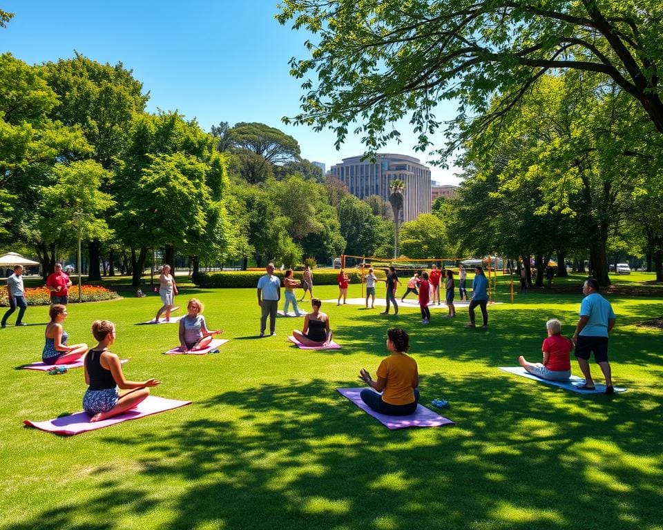 Parkmiddag met sport, spel en ontspannende yoga