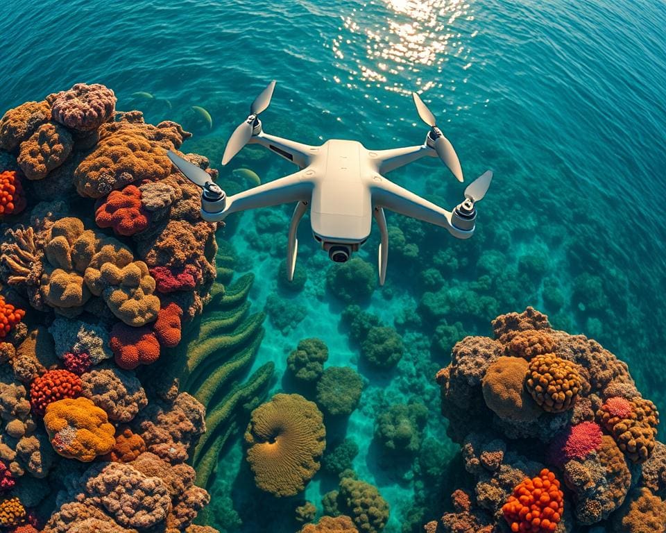 Hoe helpen drones bij het monitoren van koraalriffen?