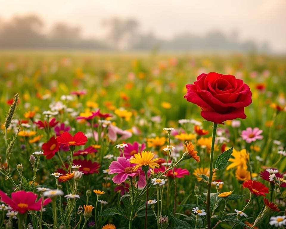 Wat is het verschil tussen veldboeketten en rozen?