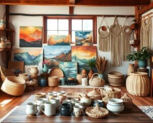 Decoratie met lokale kunst en handgemaakte accessoires