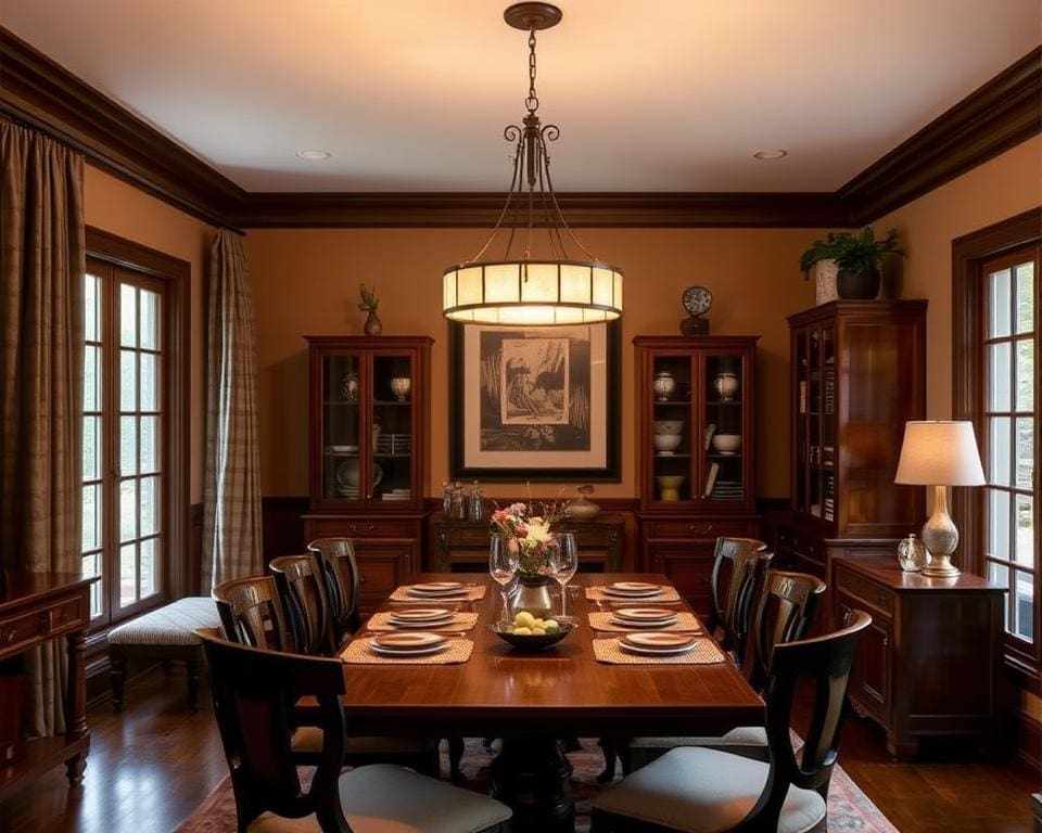 Een hanglamp die de eetkamer sfeervol maakt