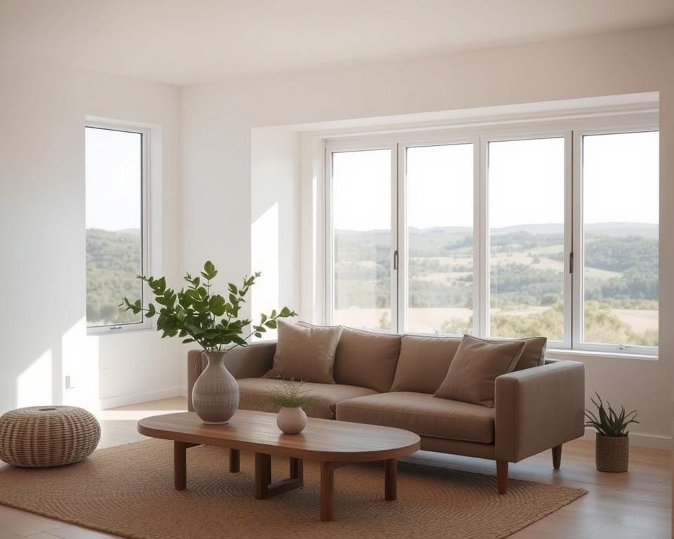 neutrale kleuren en natuurlijke materialen in minimalistische interieurs