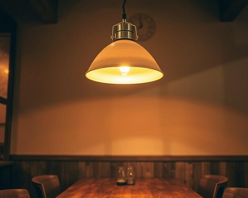 sfeervolle hanglamp in eetkamer