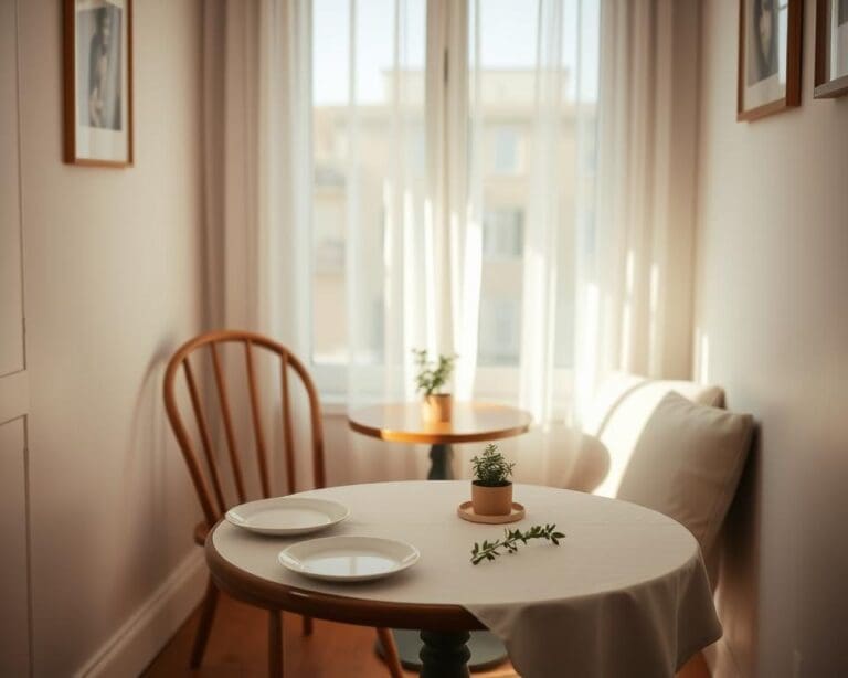 Hoe creëer je een gezellige eethoek met weinig items?