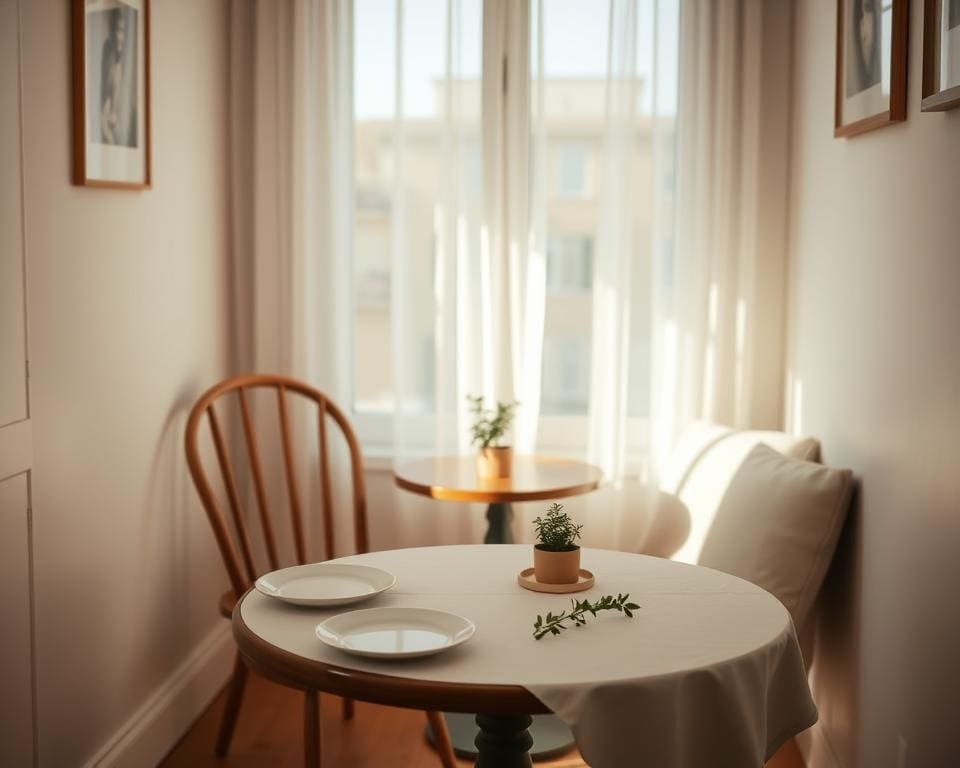 Hoe creëer je een gezellige eethoek met weinig items?