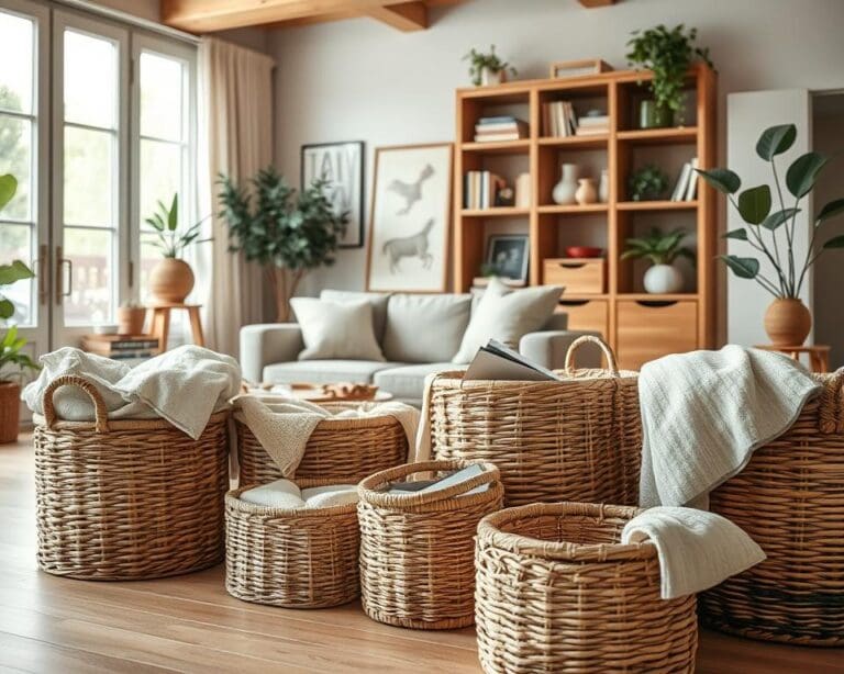 Hoe creëer je ruimte met opbergmanden?