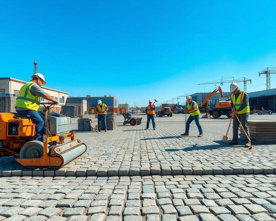 Wat doet een stratenmaker bij bedrijfsterreinen?