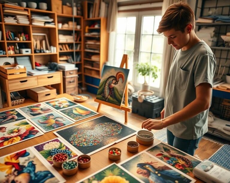 Hoe werken diamond painting kaarten als creatieve hobby?