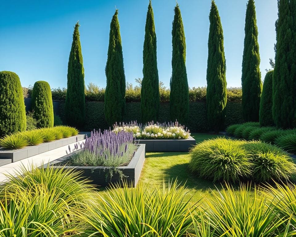 Wat zijn geschikte planten voor een strakke tuin?