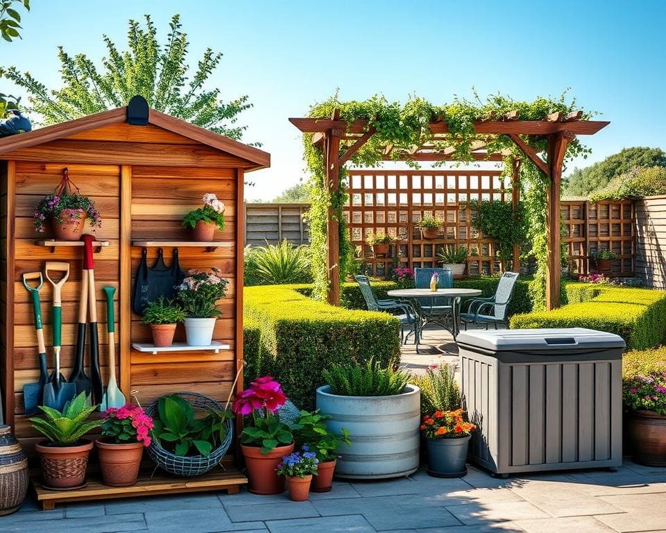 Wat zijn praktische oplossingen voor tuinopslag?